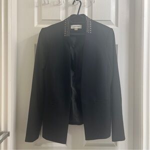 NWOT Calvin Klein Black Studded Collar Blazer Classic Tailored Jacket Coat